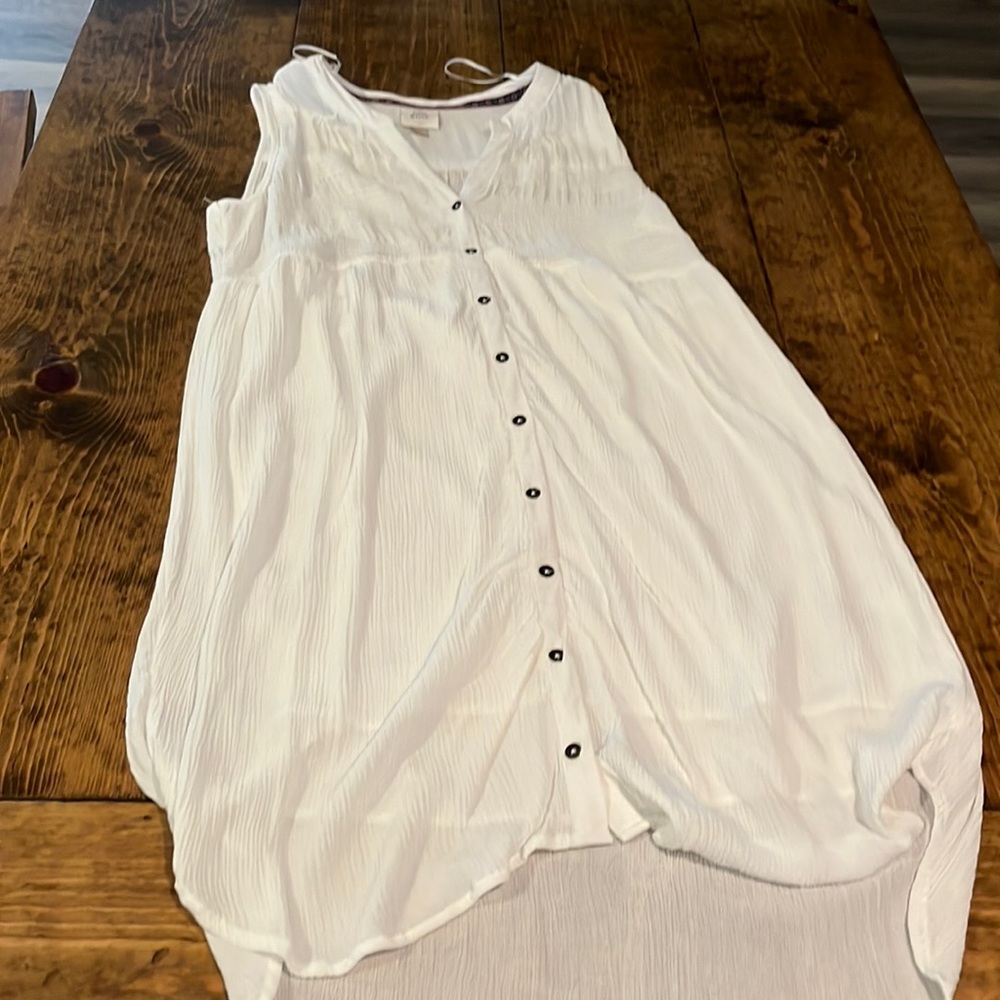 White summer dress, sleeveless